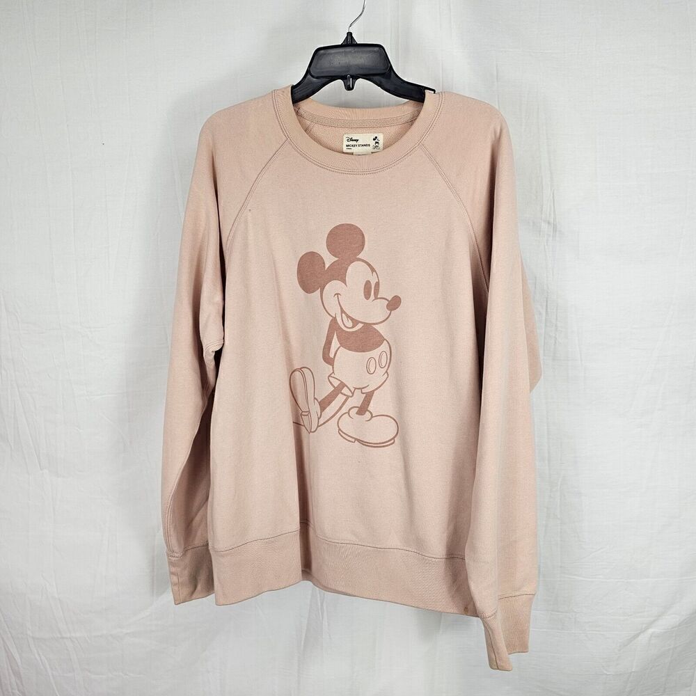 Uniqlo Ut Disney Mickey Stands Pink Sweatshirt Women's Size Large Crewneck
